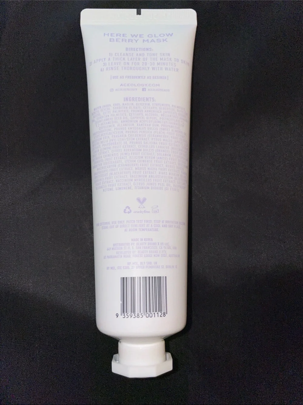 Aceology Here we glow Berry Mask NWT